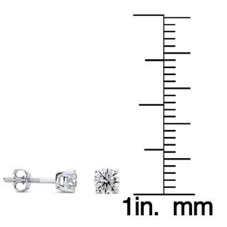 1/2 Carat Diamond Stud Earrings In 14 Karat White Gold