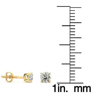 1/2 Carat Diamond Stud Earrings In 14 Karat Yellow Gold