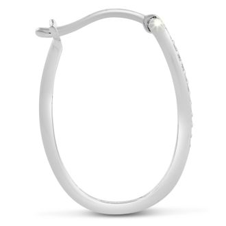 1/4ct Diamond Oval Hoop Earrings.  Amazing Oval Shaped Style!
