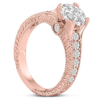 1 2/3ct Round Brilliant Diamond Engagement Ring Crafted in 14 Karat Rose Gold