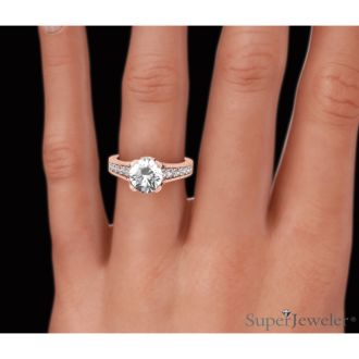 1 2/3ct Round Brilliant Diamond Engagement Ring Crafted in 14 Karat Rose Gold