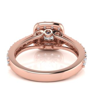 2ct Princess Cut Halo Diamond Engagement Ring Crafted in 14 Karat Rose Gold