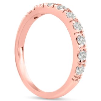 1/2ct Diamond Wedding Band In 14 Karat Rose Gold