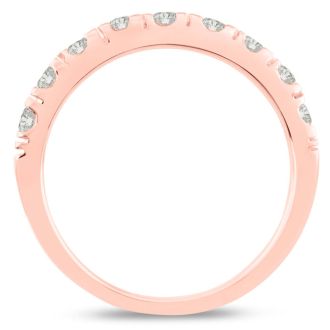 1/2ct Diamond Wedding Band In 14 Karat Rose Gold