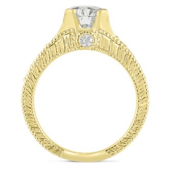 1 2/3ct Round Brilliant Diamond Engagement Ring Crafted in 14 Karat Yellow Gold