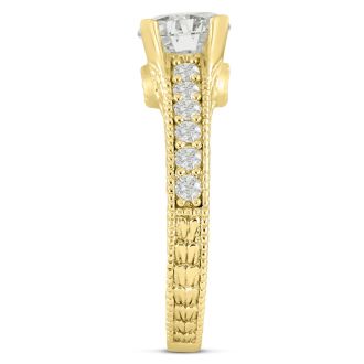 1 2/3ct Round Brilliant Diamond Engagement Ring Crafted in 14 Karat Yellow Gold