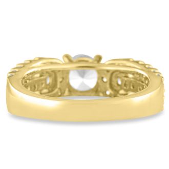 1 1/5ct Round Brilliant Diamond Engagement Ring Crafted in 14 Karat Yellow Gold