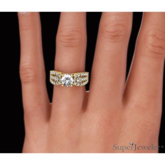 1 1/5ct Round Brilliant Diamond Engagement Ring Crafted in 14 Karat Yellow Gold