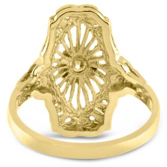 1/10 Carat Cathedral Diamond Ring In 14 Karat Yellow Gold