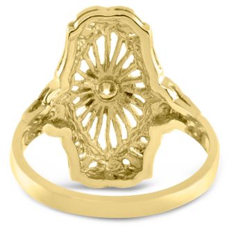 1/10 Carat Cathedral Diamond Ring In 14 Karat Yellow Gold