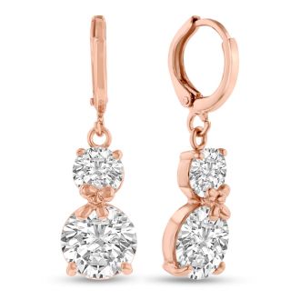 Elegant Swarovski Crystal Hoop Earrings In Rose Gold, 1 Inch