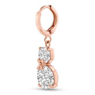 Elegant Swarovski Crystal Hoop Earrings In Rose Gold, 1 Inch