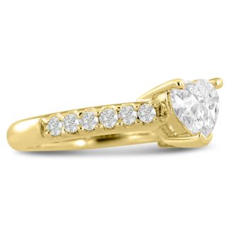 1 1/3ct Heart Shaped Diamond Engagement Ring Crafted in 14 Karat Yellow Gold