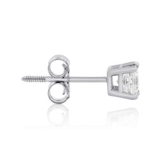 1/2ct Princess Diamond Stud Earrings in 14k White Gold