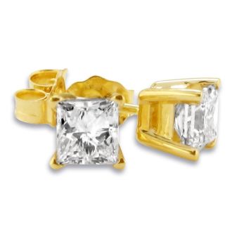 3/4ct Diamond Stud Earrings in 14k Yellow Gold