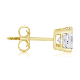 1ct Diamond Stud Earrings in 14k Yellow Gold