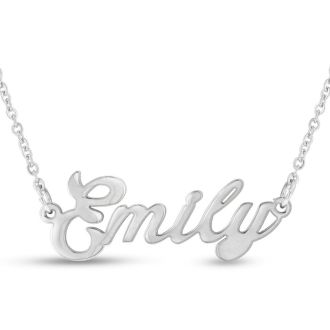 Emily Nameplate Necklace in Silver