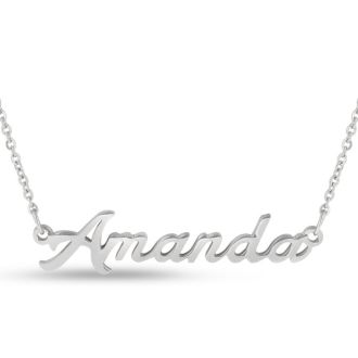Amanda Nameplate Necklace In Silver