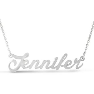 Jennifer Nameplate Necklace In Silver