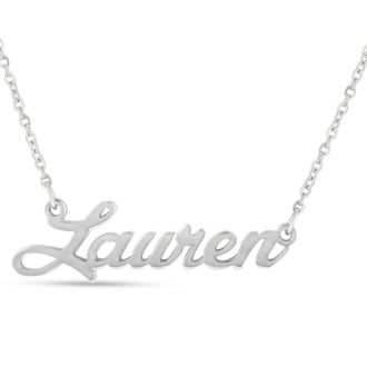 Lauren Nameplate Necklace In Silver