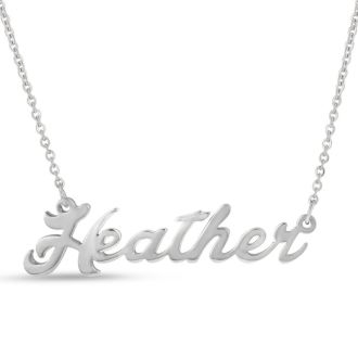 Heather Nameplate Necklace In Silver