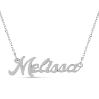 Melissa Nameplate Necklace In Silver