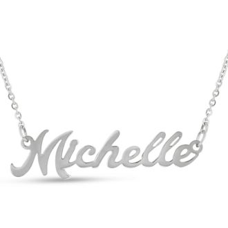 Michelle Nameplate Necklace In Silver