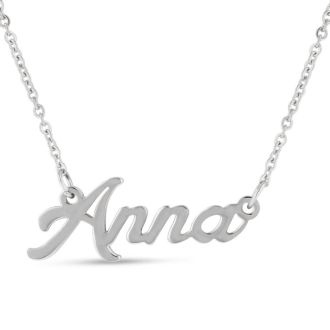 Anna Nameplate Necklace In Silver