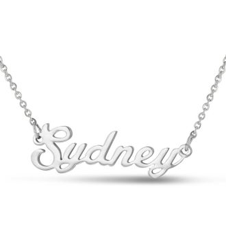 Sydney Nameplate Necklace In Silver