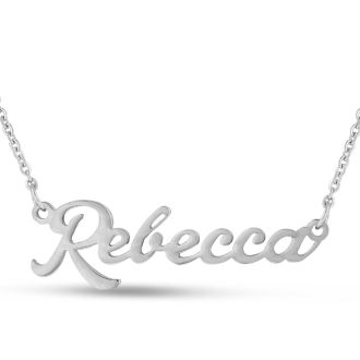 Rebecca Nameplate Necklace In Silver
