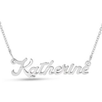 Katherine Nameplate Necklace In Silver