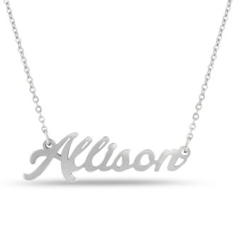 Allison Nameplate Necklace In Silver