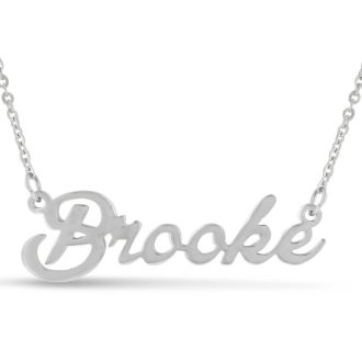 Brooke Nameplate Necklace In Silver
