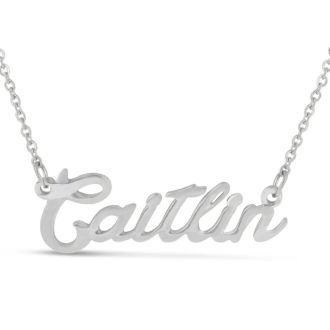 Caitlin Nameplate Necklace In Silver