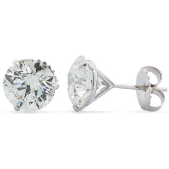 4 Carat Diamond Martini Stud Earrings In 14 Karat White Gold