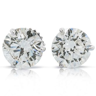 4 Carat Diamond Martini Stud Earrings In 14 Karat White Gold