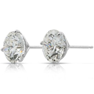 4 Carat Diamond Martini Stud Earrings In 14 Karat White Gold