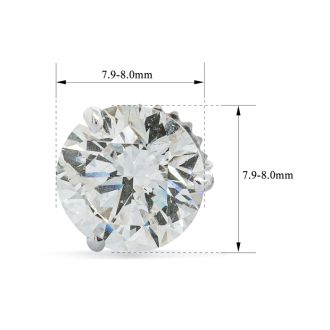 4 Carat Diamond Martini Stud Earrings In 14 Karat White Gold