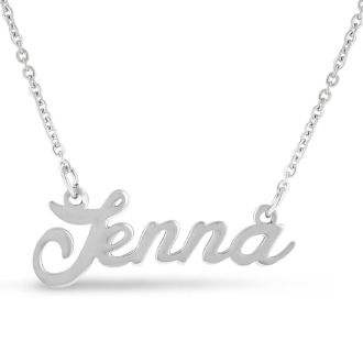 Jenna Nameplate Necklace In Silver