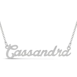 Cassandra Nameplate Necklace In Silver