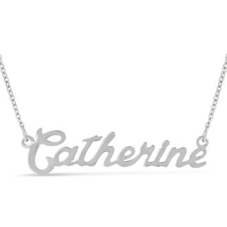 Catherine Nameplate Necklace In Silver