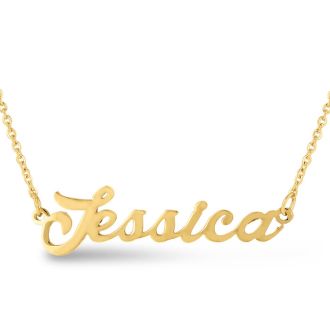 Jessica Nameplate Necklace In Gold