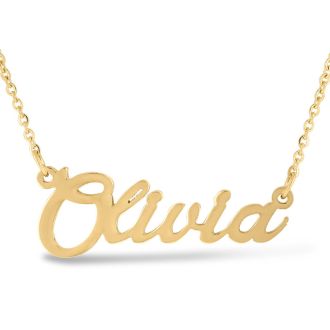 Olivia Nameplate Necklace In Gold