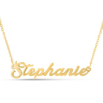 Stephanie Nameplate Necklace In Gold