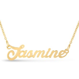 Jasmine Nameplate Necklace In Gold