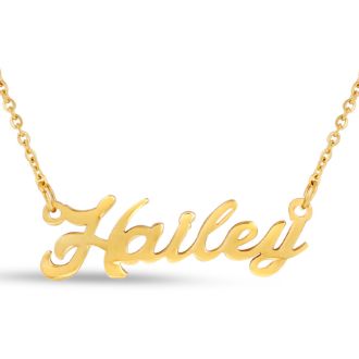 Hailey Nameplate Necklace In Gold