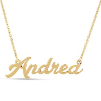 Andrea Nameplate Necklace In Gold