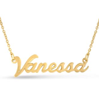 Vanessa Nameplate Necklace In Gold