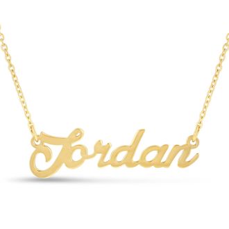 Jordan Nameplate Necklace In Gold