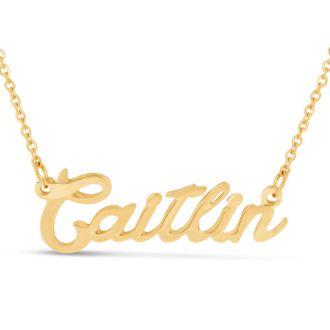 Caitlin Nameplate Necklace In Gold